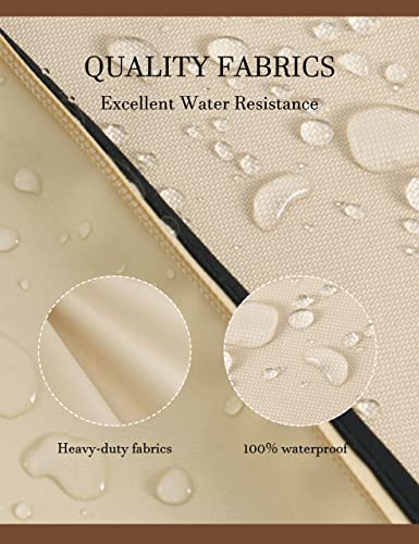 iBirdie Outdoor Waterproof and Weatherproof TV Cover with Zipper for 48 to 50 inch Outside Flat Screen TV - Beige 600D Thick Fabric Protector Size 47''W x 30''H x 5.5''D for 48'' - 50'' LCD LED - Image 4