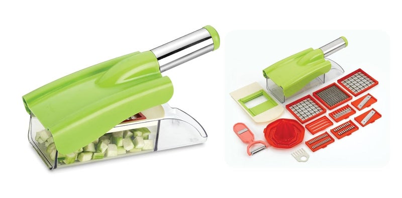 Ritu Ritu Stainless Steel 12 in 1 Chipser Slicer Green and White  - Image 3