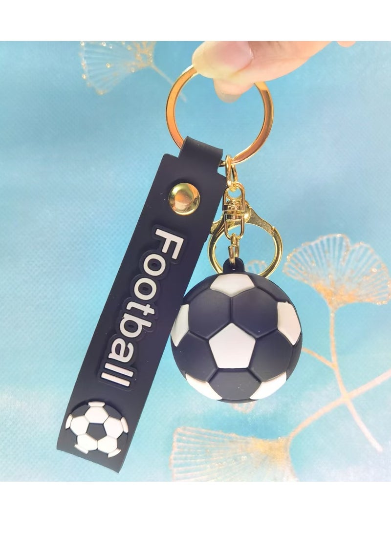 Generic Football Keychain - Funky black and white design, Plastic football fan accessory, Perfect for backpacks and car keys - Ideal gift for men and women, Football accessory  - Image 1
