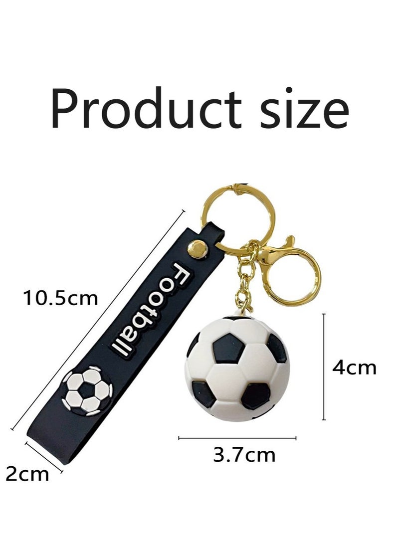 Generic Football Keychain - Funky black and white design, Plastic football fan accessory, Perfect for backpacks and car keys - Ideal gift for men and women, Football accessory  - Image 2