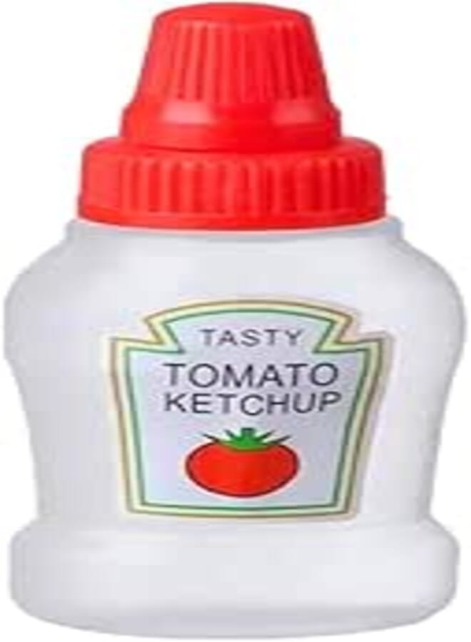 Spaceshoop 2 pcs Set 25ML Mini Sauce Bottle Portable, Leakproof Salad Container Squeeze Bottle Tomato Ketchup Dispenser for Lunch Box, Travel, School