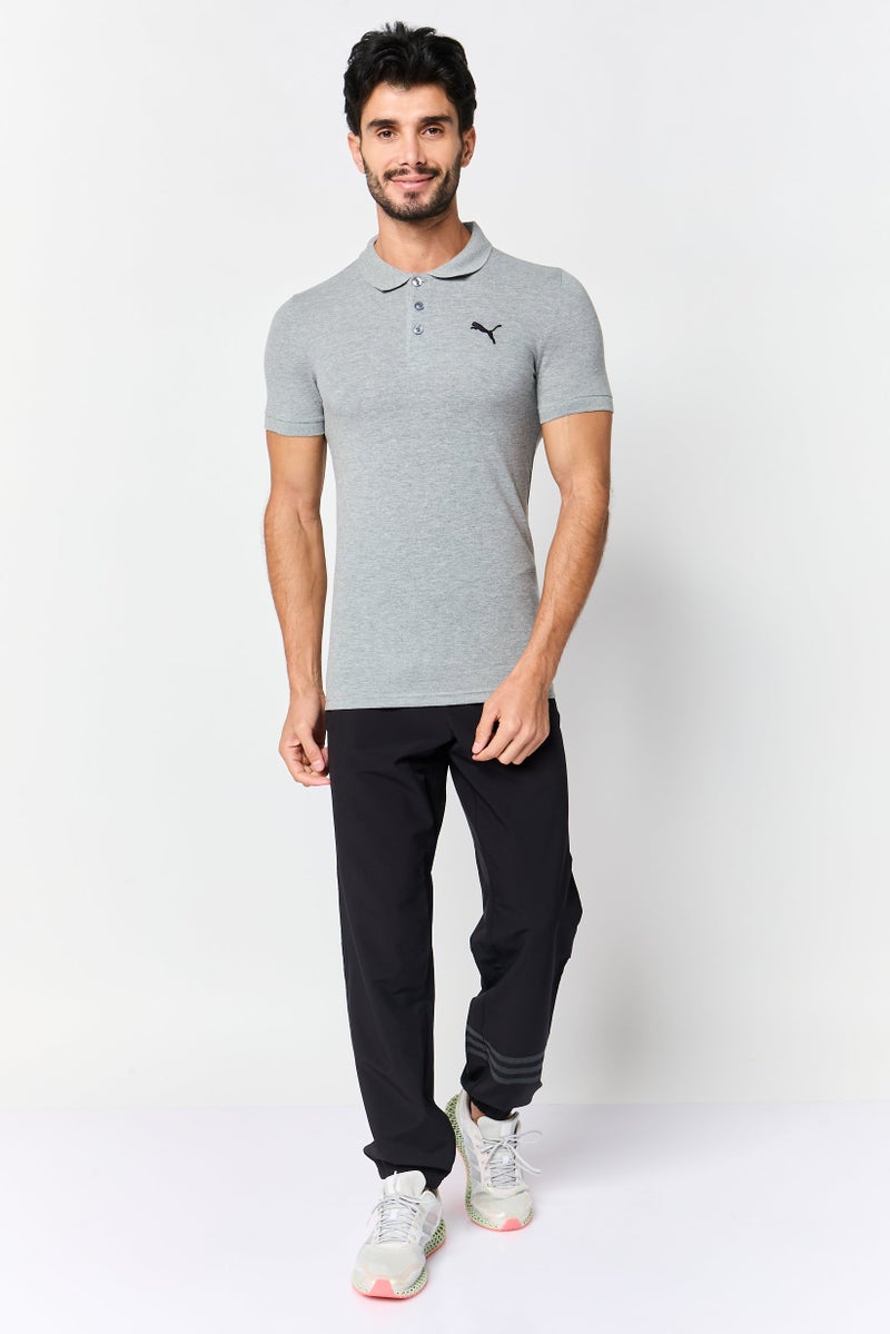 PUMA Men Slim Fit Short Sleeve Embroidered Logo Outdoor Polo Shirt, Grey - Image 2