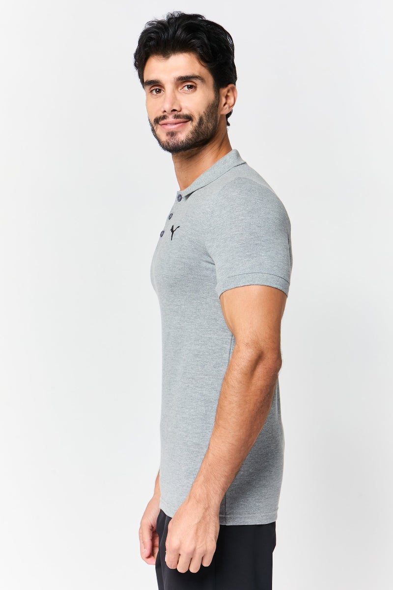 PUMA Men Slim Fit Short Sleeve Embroidered Logo Outdoor Polo Shirt, Grey - Image 4