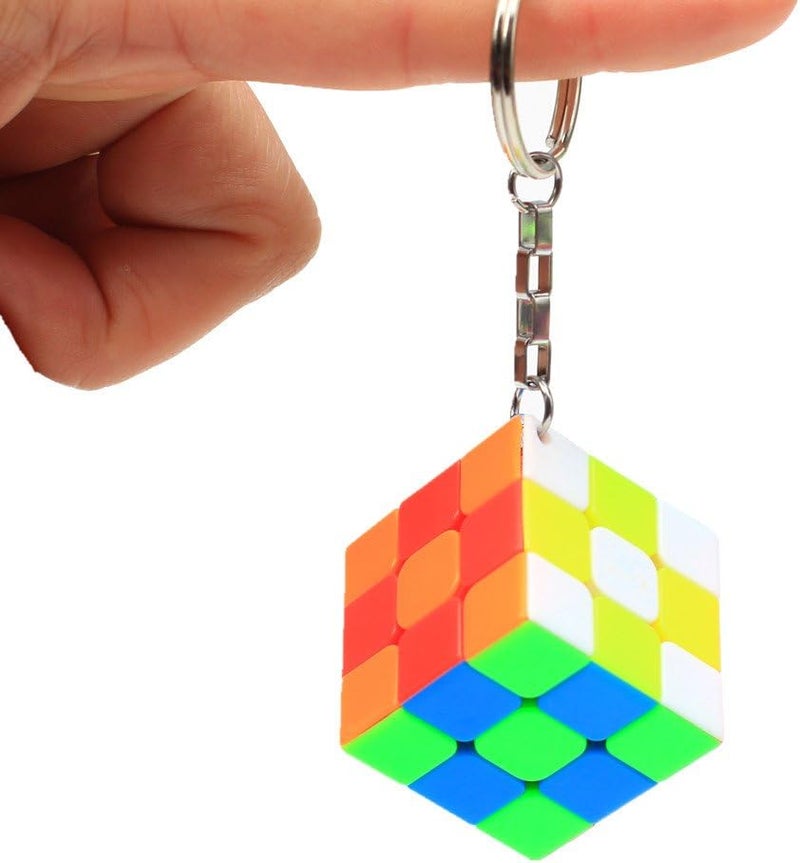 CuberSpeed Mini 3x3 Keychain Cube  Stickerless Bright Speed Magic Keyring - Image 1