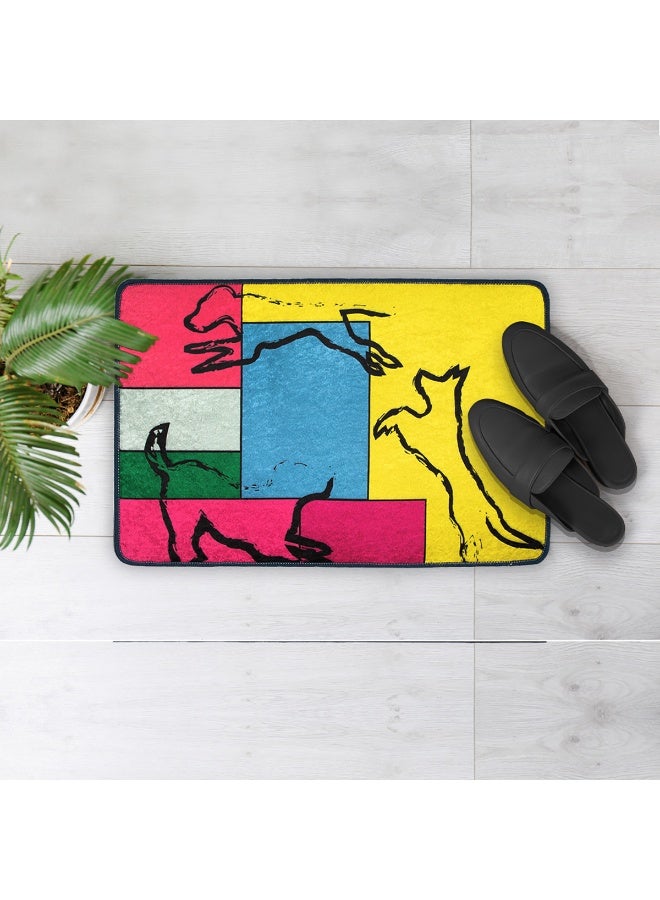 Biggdesign Washable Doormat 45x70cm, Durable Polyester Mat, Non-Slip Bottom, Pet Friendly, Machine Washable, Dogs Design Doormat, Ideal Door Mat for Kitchen, Bathroom, Living Room, Entryway - Image 1