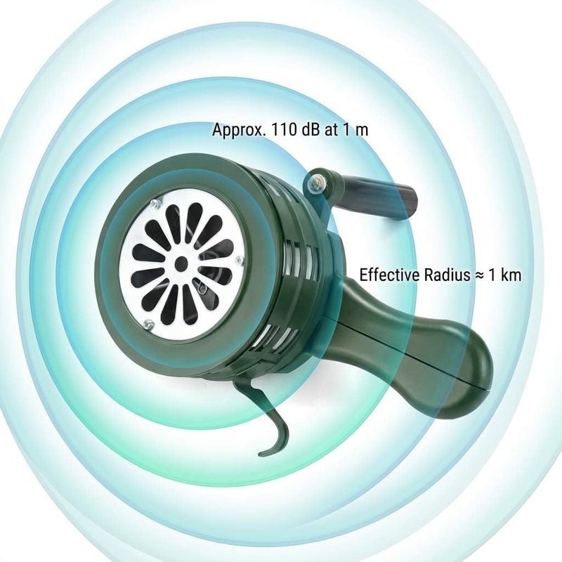 QWORK صفارة كوارك اليدوية - صفارة طوارئ يدوية عالية الصوت، إنذار أخضر محمول - Image 4