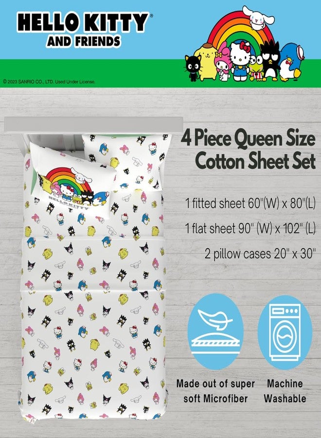 Franco Collectibles Hello Kitty & Friends Bedding Super Soft Cozy Cotton 4 Piece Queen Sheet Set, (Officially Licensed Product) by Franco - Image 2