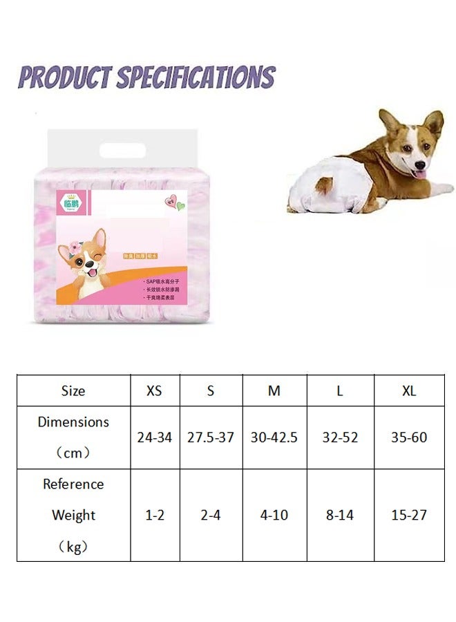 Generic Disposable Dog Diapers Dog Diapers Pet Diapers Absorbent Pads Female Dog Stretch Dog Diapers Full Waist Coverage Super Absorbent Leakproof Female Dog Diapers  - Image 2