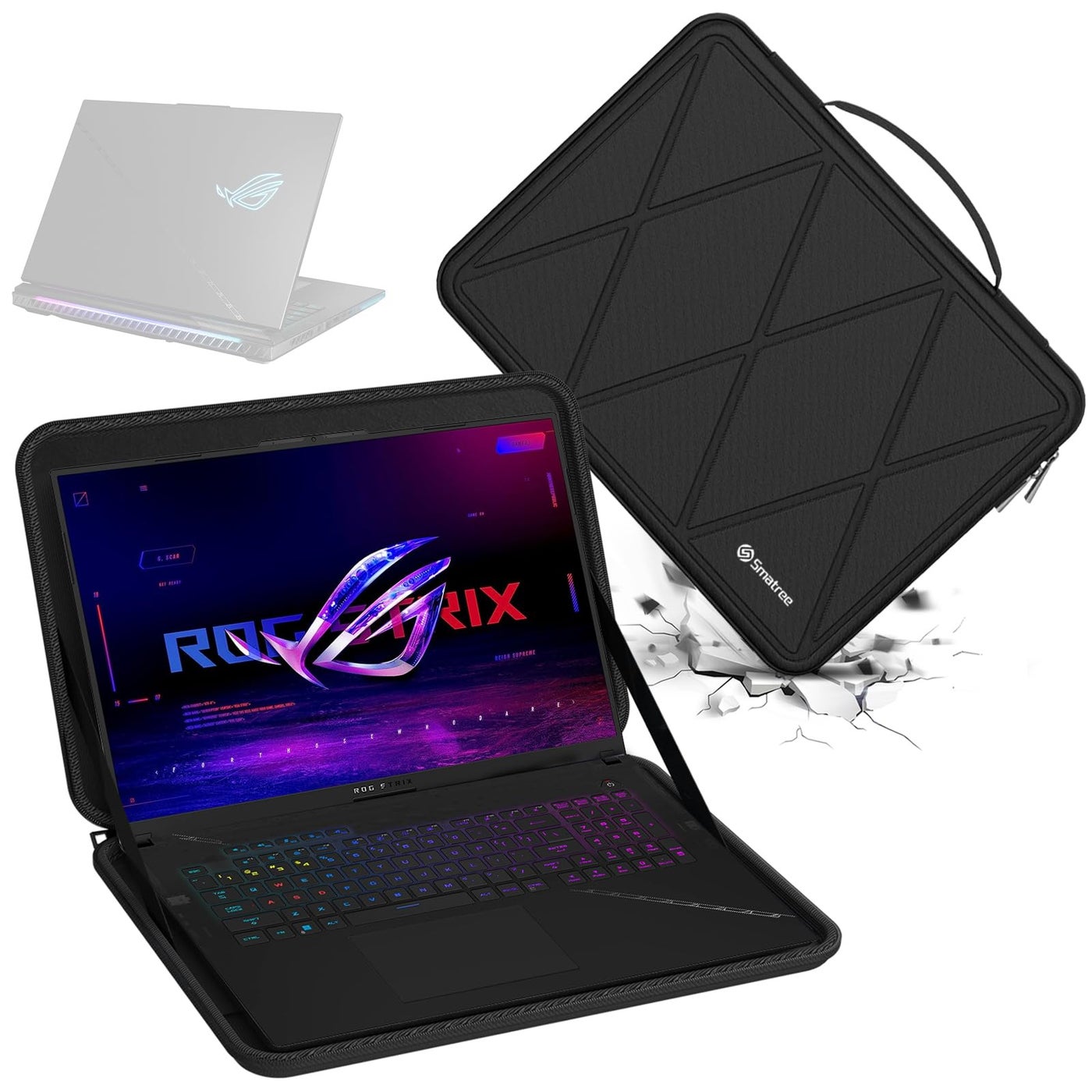 Smatree MS130 Hard EVA Protective Sleeve Case with Stand Compatible for 18 inch ASUS ROG Strix Scar 18 2025 G835/2024/2023, for 18 inch ASUS ROG Strix G18 2025 G815/2025 G814/2024/2023 Notebook Bag