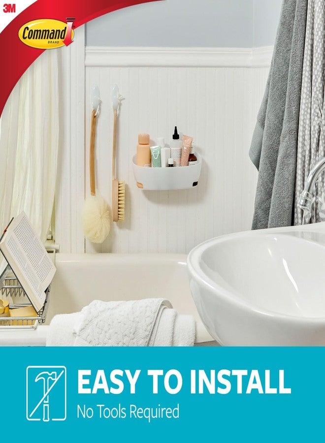 Command Bathroom Accessories, 5 Piece Bathroom Organizer Set - 1 Shower Caddy, 1 Soap Dish, 1 Toothbrush Holder, 2 Hooks with Water Resistant Command Strips - Image 5