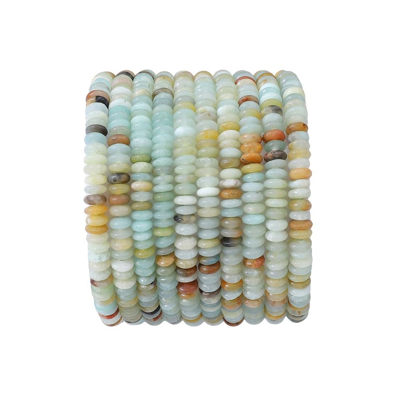 BEADIA Natural ite Disk Stone Beads 4x2mm 160pcs Rondelle Loose Semi Gemstone Beads for Jewelry Making Design