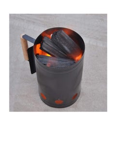 أي كي دي سي AKDC BBQ الفحم مدخنة كاتب ، شواء الموقد الملحقات فحم حجري الشواء مقبلات الفحم للطبخ في الهواء الطلق الشواء الشواء السريع قوالب النار يمكن للمبتدئين الأسود مع مقبض خشبي  - Image 2