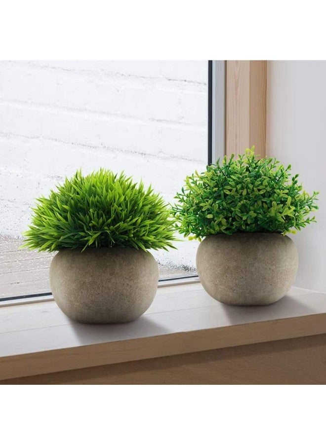 Velener Mini Sage Green Potted Boxwood Topiary Artificial Plants for Home Decor Indoor, Farmhouse House Plant Office Small Desk Shelf Apartment Coffee Bar Bathroom Decor Guest Room, Small Fake Plant - Image 5