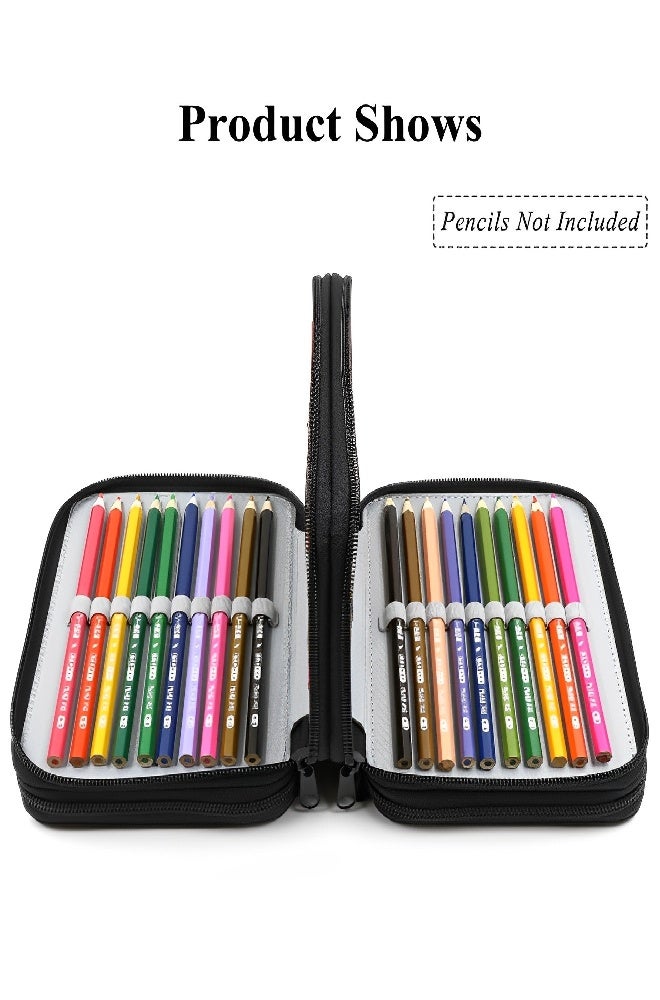 HALAMODO Pen Pencil Case Large Capacity Canvas Storage Pouch Big Capacity Pencils Pouch Organizer Potable Pencil Box with 4 Layer Zipper and 72 Holders Gift for School Office College Student Adult - Image 5