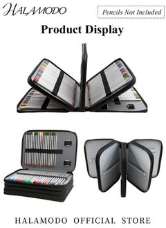 HALAMODO Pen Pencil Case Large Capacity Canvas Storage Pouch Big Capacity Pencils Pouch Organizer Potable Pencil Box with 4 Layer Zipper and 72 Holders Gift for School Office College Student Adult  - Image 5