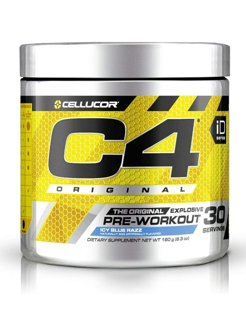 C4  Cellucor Cellucor C4 Pre-Workout Powder 30 Servings | Icy Blue Razz | Energy, Focus, Endurance & Pump | Explosive Formula - Image 1