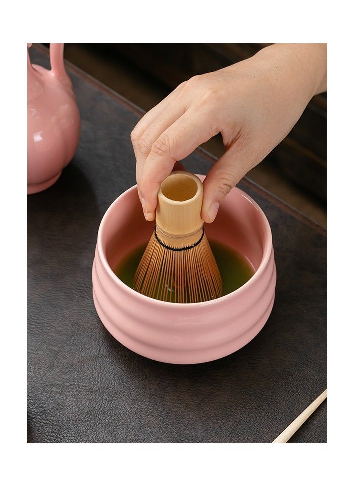 Oasis Casa 4Pcs Matcha Tea Whisk Set, Japanese Matcha Tea Kit, Traditional Matcha Ceremony Teaware Including Ceramic Bowl, Bamboo Tea Scoop, Bamboo Whisk, Ceramic Whisk Holder (Pink)  - Image 4