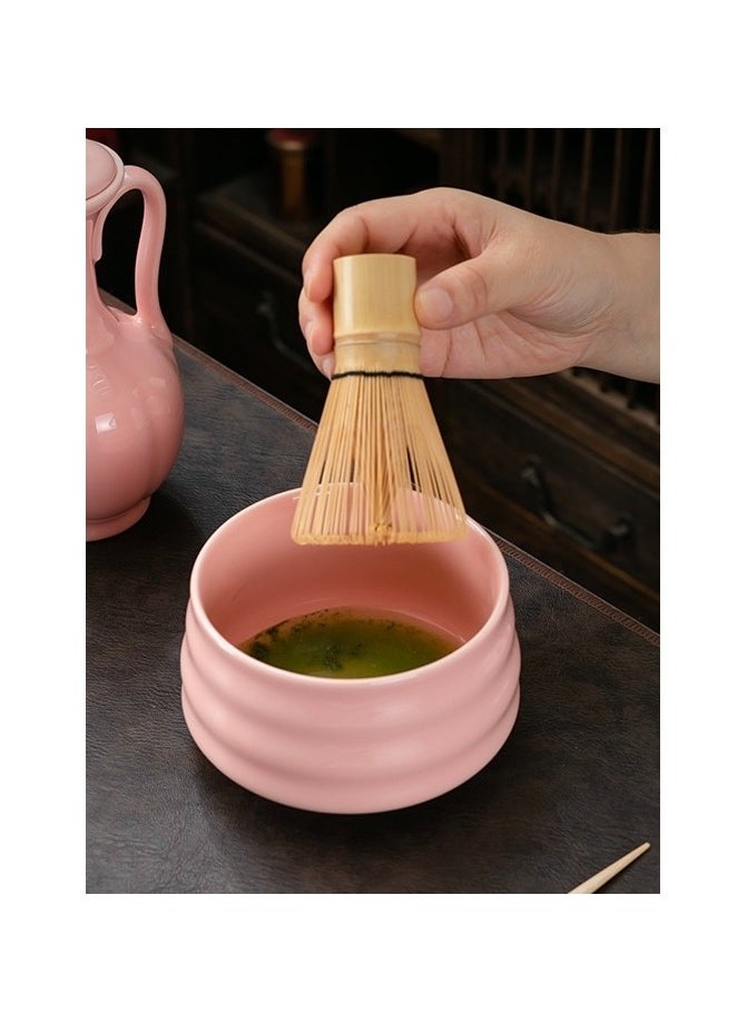 Oasis Casa 4Pcs Matcha Tea Whisk Set, Japanese Matcha Tea Kit, Traditional Matcha Ceremony Teaware Including Ceramic Bowl, Bamboo Tea Scoop, Bamboo Whisk, Ceramic Whisk Holder (Pink)  - Image 5