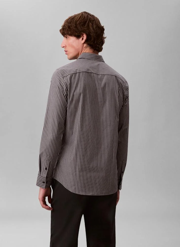CALVIN KLEIN Striped Long Sleeve Slim Fit Shirt