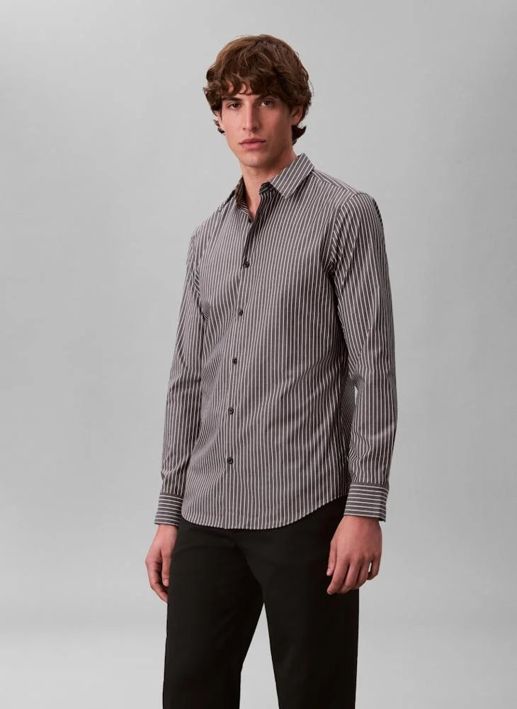 Striped Long Sleeve Slim Fit Shirt