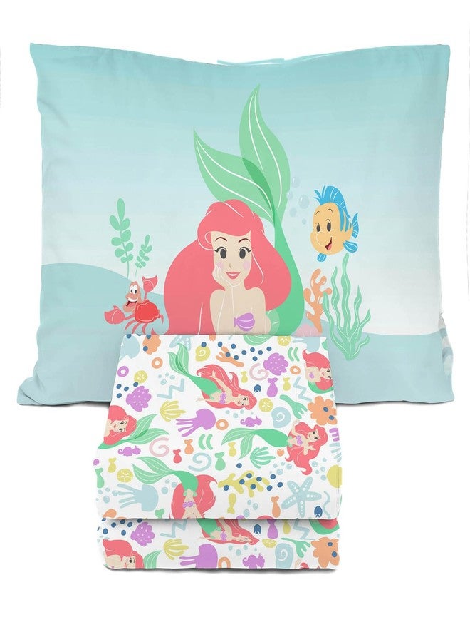 Sunny Side Up Disney The Little Mermaid Twin Sheet Set - 3 Piece Kids Bedding Set Includes Pillow Cover - Super Soft Ariel Microfiber Sheets - Image 1