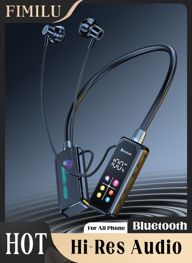 Wireless Bluetooth Headphones HIFI Sound Neckband Headset Noise Cancelling Earbuds Fast Charging & Long Battery Life Earphones TF Card Slot with Mic Earpods Travel Gaming Ear Buds for iPhone / Android Earphone