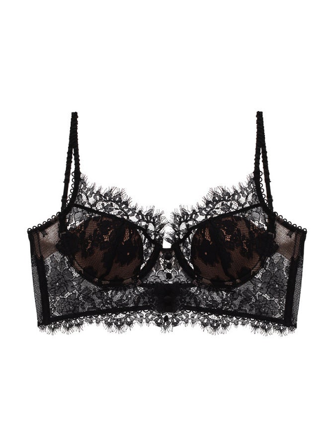European And American New French Bra Eyelash Lace Underwear Push-up With Steel Ring Thin U-shaped Large Backless Bra