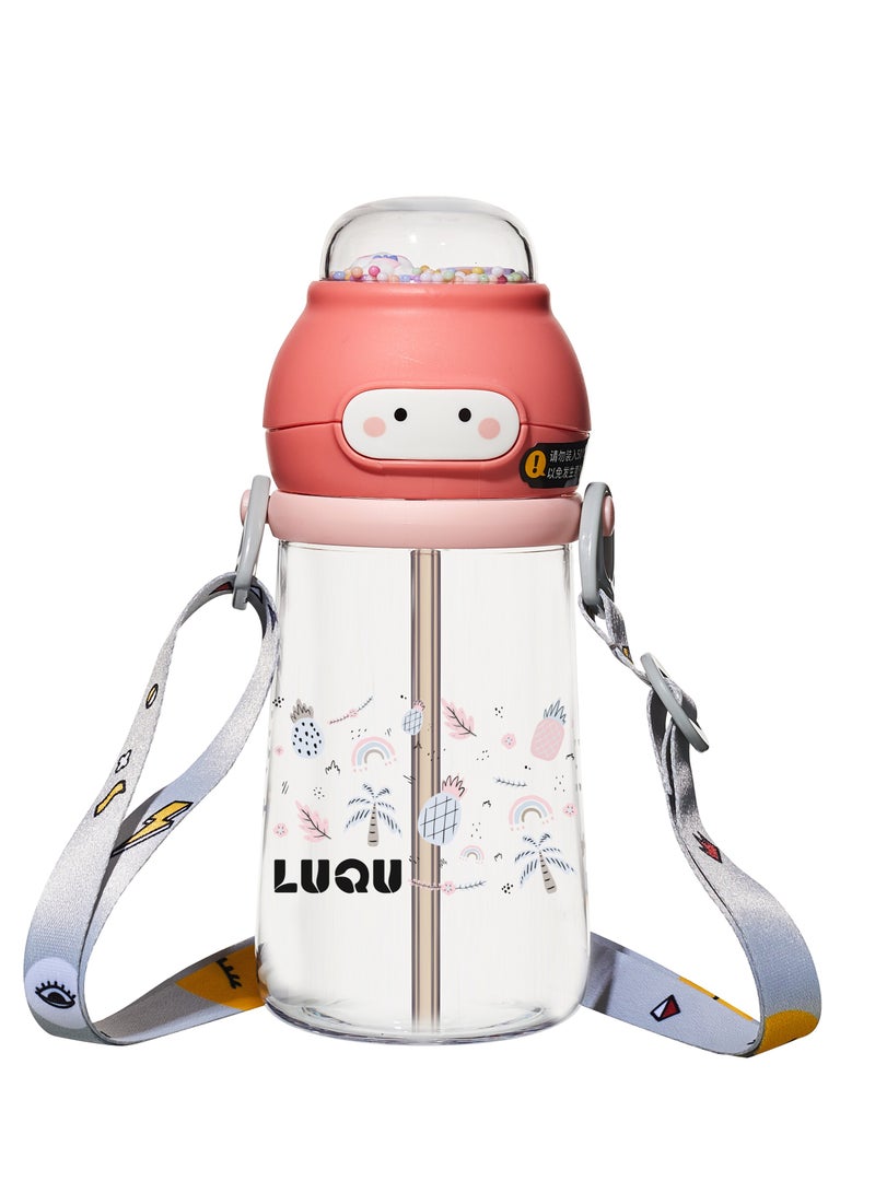 لوكو كوب شرب لوكو للأطفال الصغار، كوب بقشة للأطفال، زجاجة مياه للأطفال مع فوهة سيليكون ناعمة، كوب بقشة مرجحة مقاومة لتسرب المياه بزاوية 360 درجة، كوب شرب مستقل للأطفال الصغار، 400 مل - Image 1