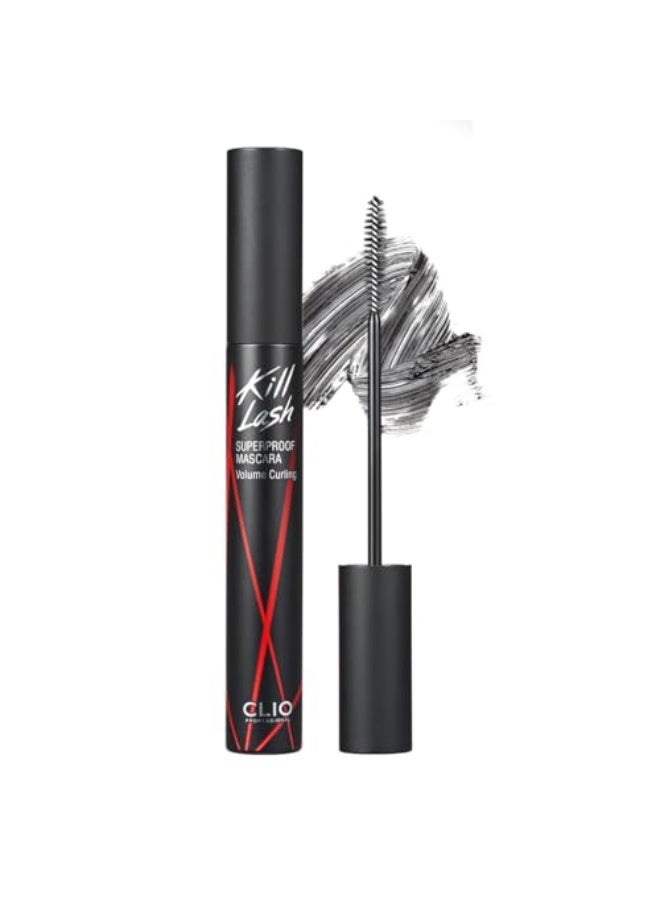 Clio Kill Lash Superproof Mascara - 02 Volume Curling for Dense Application - Long-Lasting, Waterproof, Smudgeproof,Black - Image 1