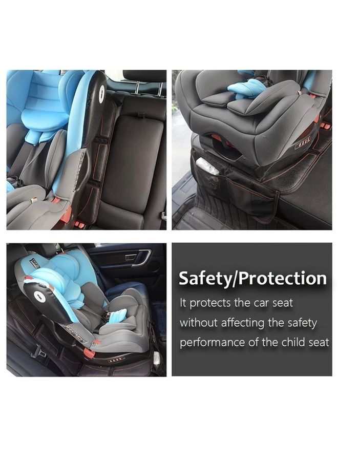 Large Car Seat Protector Cover Black Cushion With Storage Pockets Durable Machine Washable - Image 3