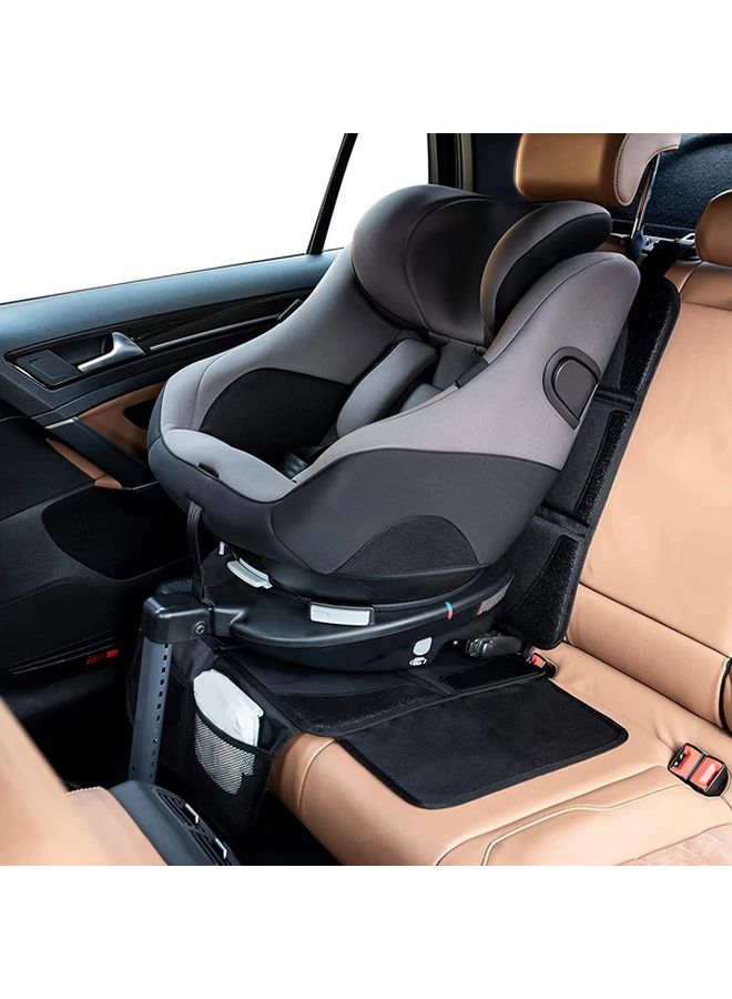 Large Car Seat Protector Cover Black Cushion With Storage Pockets Durable Machine Washable - Image 4