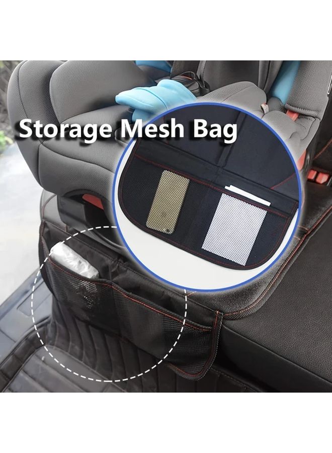 Large Car Seat Protector Cover Black Cushion With Storage Pockets Durable Machine Washable - Image 5