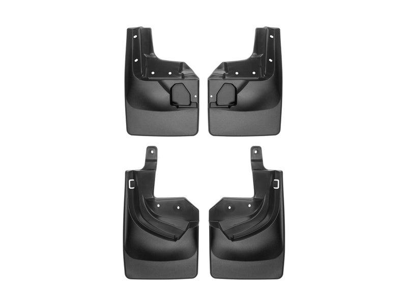 WeatherTech Custom No Drill Splash Guard MudFlaps for Jeep Wrangler 2-Door, Wrangler Unlimited 4-Door, Wrangler 4-Door Rubicon - Front & Rear Set (110100-120100), Black - Image 1