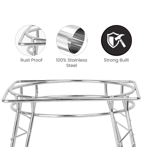 Zepdos Water Matka Stand with Dispenser Tray | Heavy Duty Iron Water Pot Stand for Earthen Clay Pot | Stainless Steel Rack for Matka, Water Pot Stand for Kitchen (Round) - Image 5