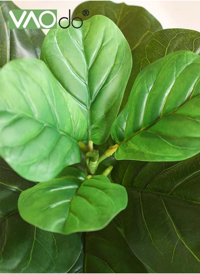 VAOdo Artificial Trees Artificial Fiddle Leaf Fig Tree Fake Ficus Lyrata Plant Faux Plants in Pot for Indoor House Home Office Modern Decoration Perfect Housewarming Gift Artificial Plants  - Image 2