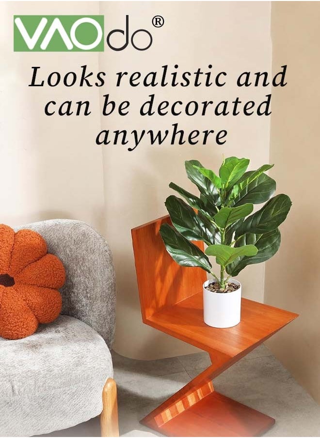VAOdo Artificial Trees Artificial Fiddle Leaf Fig Tree Fake Ficus Lyrata Plant Faux Plants in Pot for Indoor House Home Office Modern Decoration Perfect Housewarming Gift Artificial Plants  - Image 3
