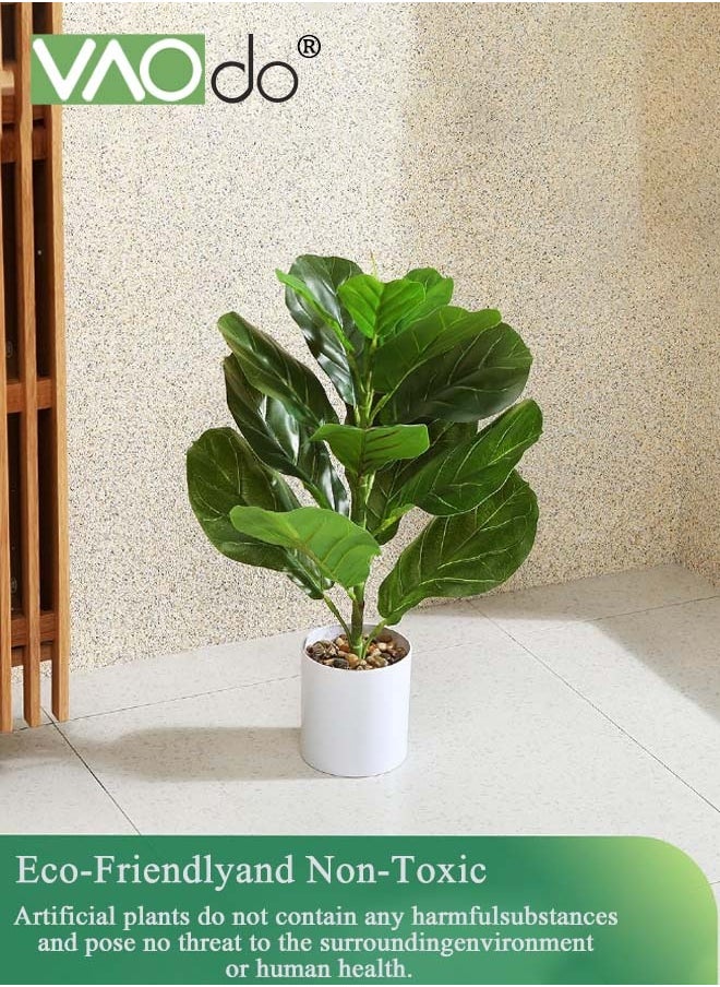 VAOdo Artificial Trees Artificial Fiddle Leaf Fig Tree Fake Ficus Lyrata Plant Faux Plants in Pot for Indoor House Home Office Modern Decoration Perfect Housewarming Gift Artificial Plants  - Image 4