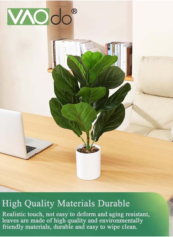 VAOdo Artificial Trees Artificial Fiddle Leaf Fig Tree Fake Ficus Lyrata Plant Faux Plants in Pot for Indoor House Home Office Modern Decoration Perfect Housewarming Gift Artificial Plants  - Image 5