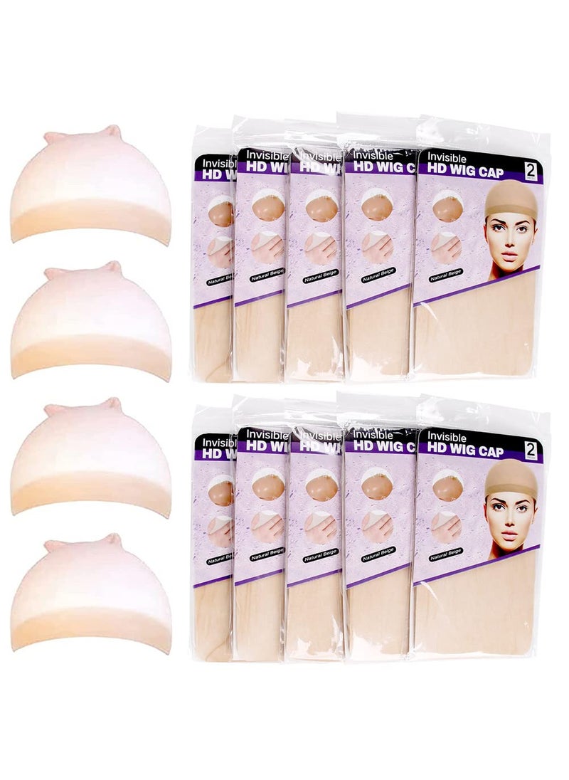 Keshon Keshon 20pcs HD Wig Caps for Lace Front Wig Elastic Medium Nylon Stocking Caps Stretchy Wig Cap Light Brown Wig Caps for Cosplay Breathable Nylon Wig Cap 