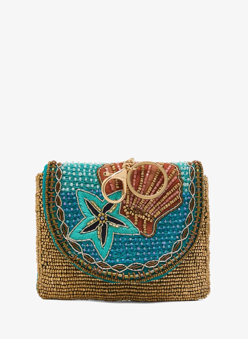 Embroidered Beaded Beach Inspired Bag Charm