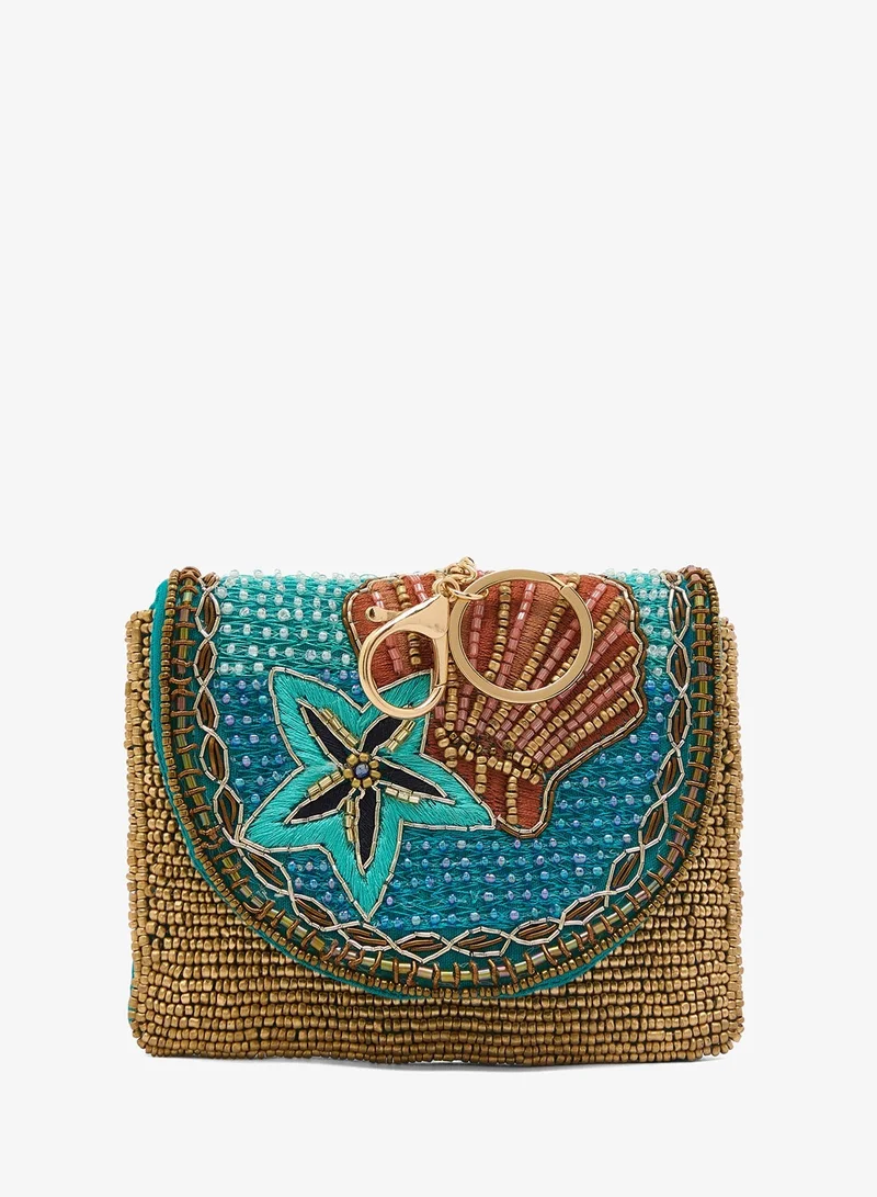 Ginger Boutique Embroidered Beaded Beach Inspired Bag Charm