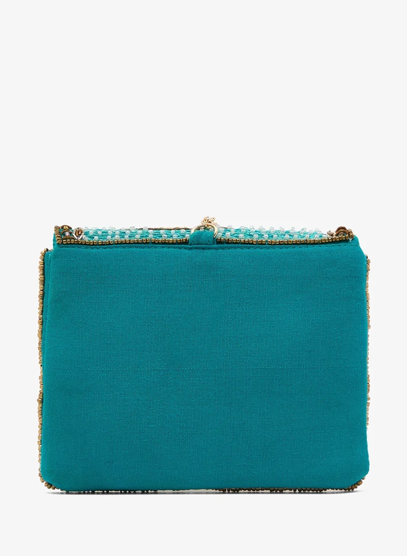 Ginger Boutique Blue Embroidered Beaded Beach Inspired Bag Charm for Women | Best Price UAE