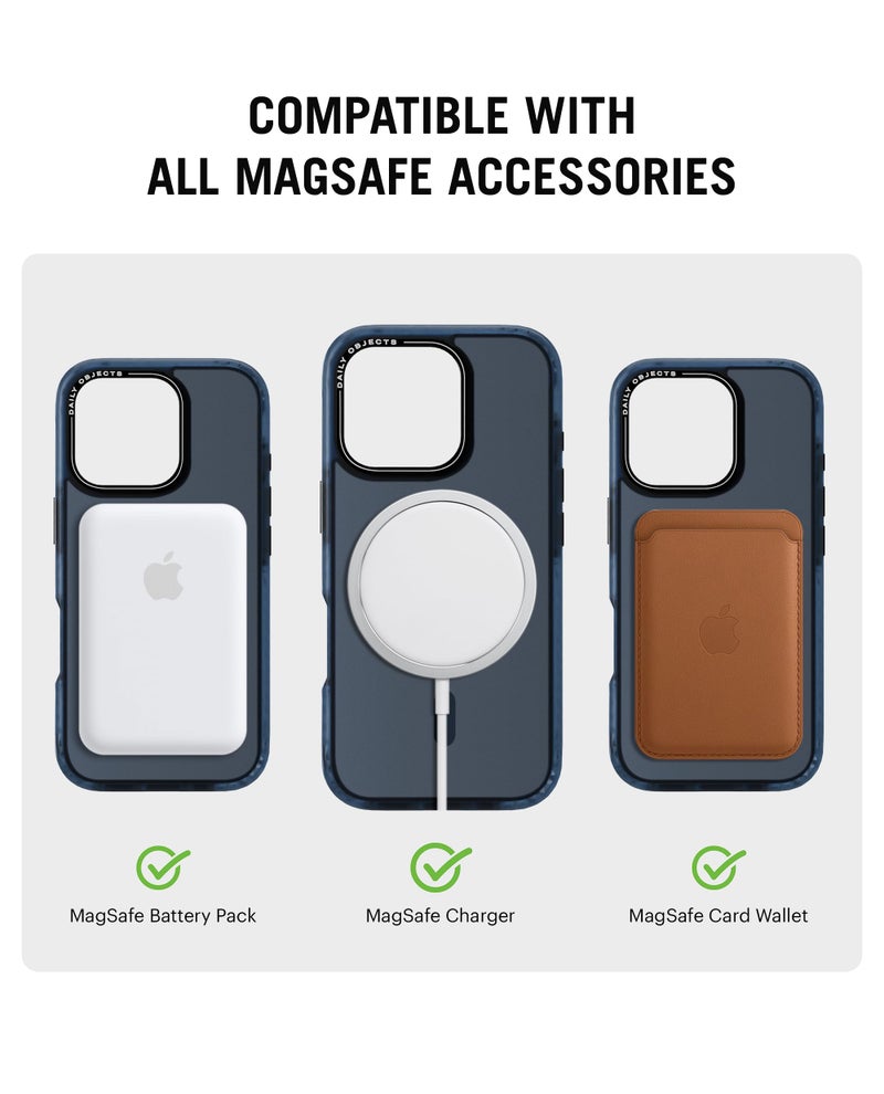 DailyObjects Polycarbonate Nimbus Magnetic Protective Back Cover Compatible with iPhone 16 Pro |Camera & Body Protection | Scratch Resistant|Precise Cutouts & Modern Design|Wireless Charging Blue - Image 4