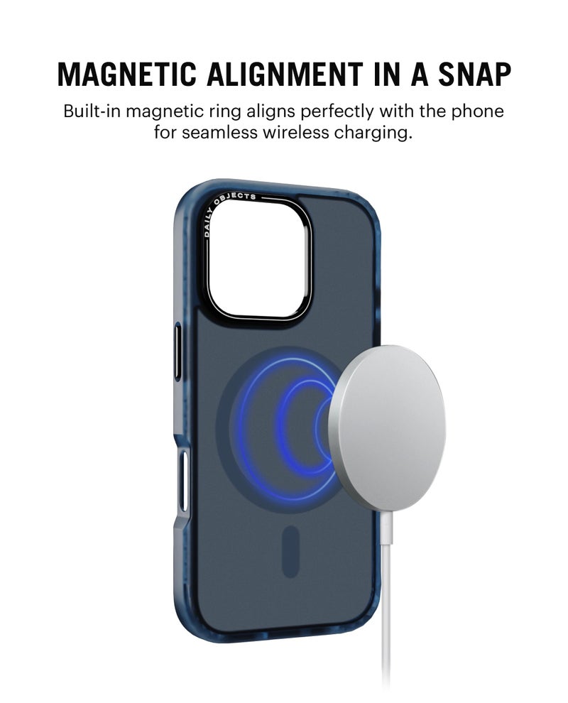 DailyObjects Polycarbonate Nimbus Magnetic Protective Back Cover Compatible with iPhone 16 Pro |Camera & Body Protection | Scratch Resistant|Precise Cutouts & Modern Design|Wireless Charging Blue - Image 2