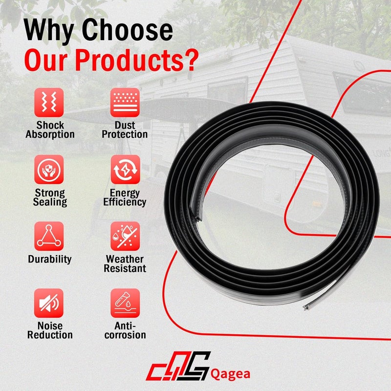 Qagea RV Slide Out Clip Rubber Seal Weather Stripping - Image 5