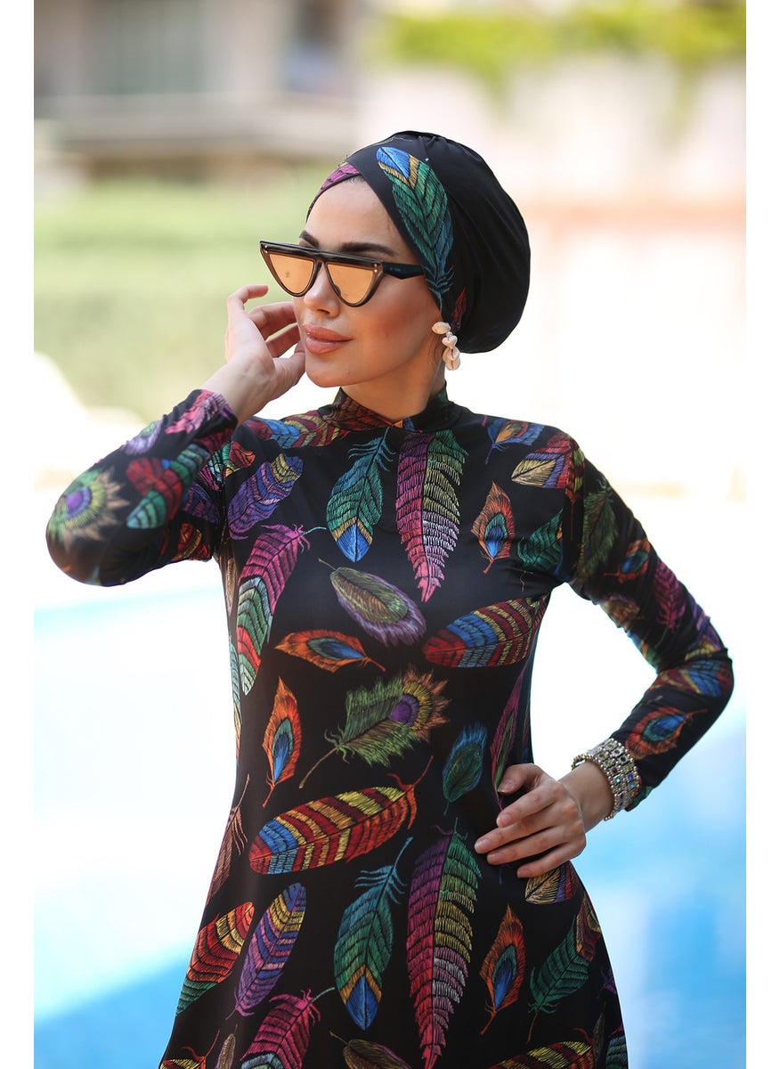 Remsa Mayo Remsa Swimsuit Lira Full Covered Hijab Swimsuit Feather Leaf 2013 Tugba  - Image 1
