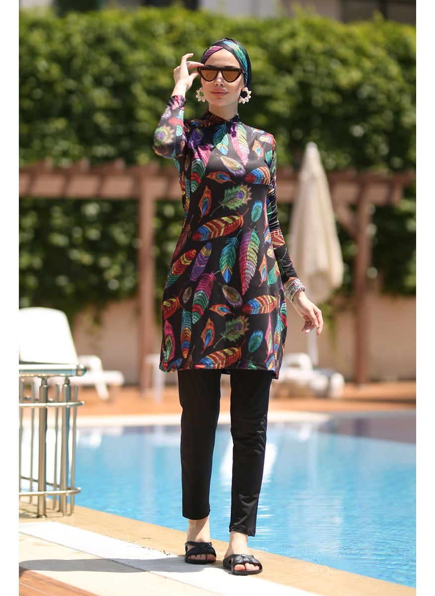Remsa Mayo Remsa Swimsuit Lira Full Covered Hijab Swimsuit Feather Leaf 2013 Tugba  - Image 5