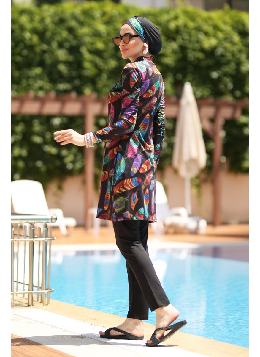 Remsa Mayo Remsa Swimsuit Lira Full Covered Hijab Swimsuit Feather Leaf 2013 Tugba  - Image 3