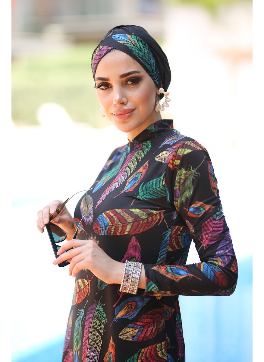 Remsa Mayo Remsa Swimsuit Lira Full Covered Hijab Swimsuit Feather Leaf 2013 Tugba  - Image 2