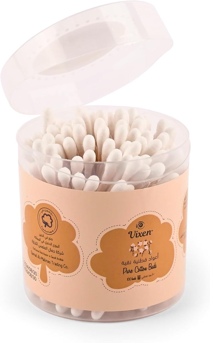 vixen Wooden Ear Buds 100 x 4 Pack, White - Image 2